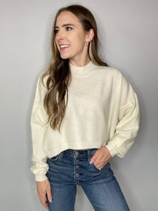 CREAM CROPPED SWEATER // FINAL SALE