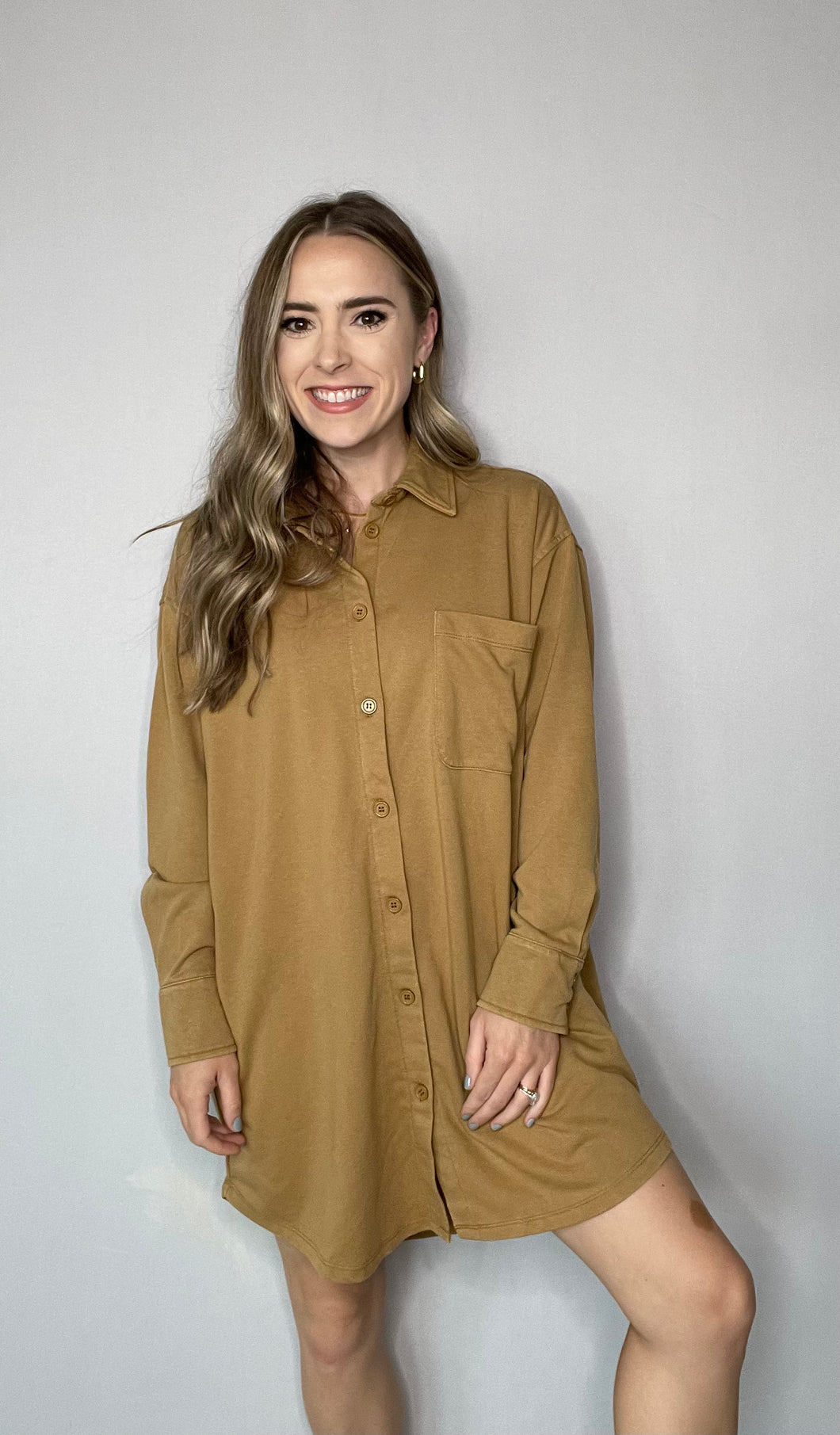 BUTTON UP SHIRT DRESS // FINAL SALE