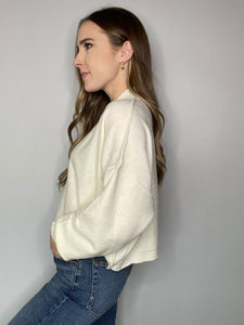 CREAM CROPPED SWEATER // FINAL SALE